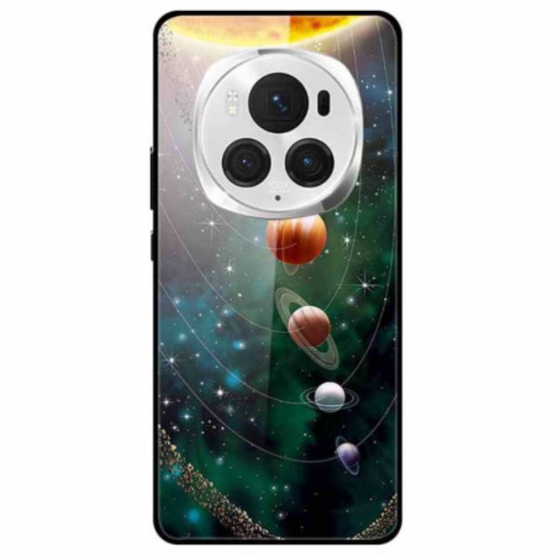 Case Hoesje Honor Magic 6 Pro Telefoonhoesje Planeten Van Gehard Glas