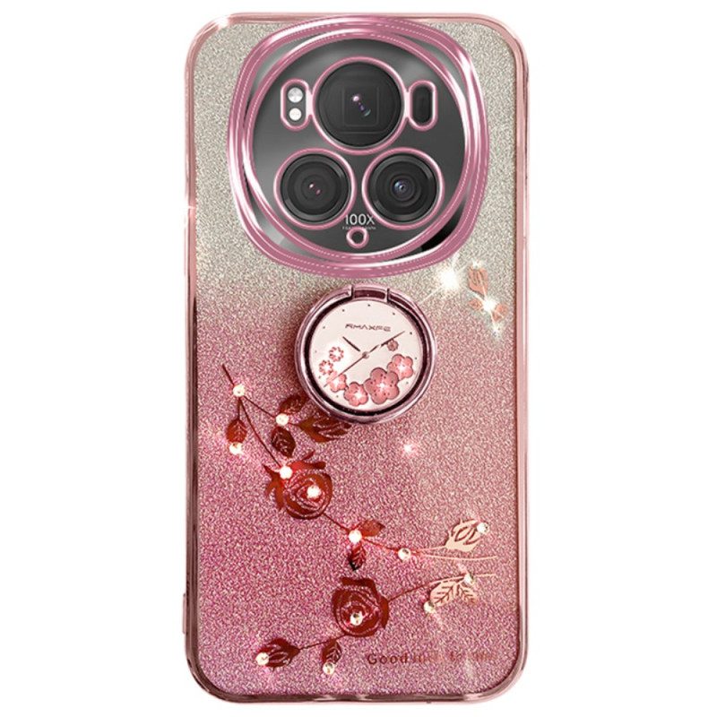 Case Hoesje Honor Magic 6 Pro Telefoonhoesje Steunring Met Bloem En Strass Kadem