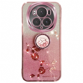 Case Hoesje Honor Magic 6 Pro Telefoonhoesje Steunring Met Bloem En Strass Kadem