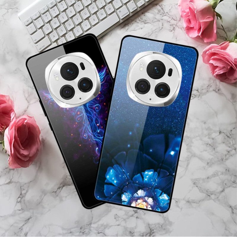 Cover Hoesje Honor Magic 6 Pro Telefoonhoesje Gehard Glas Prachtige Bloemen