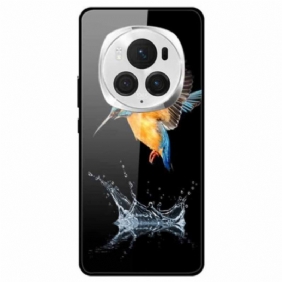 Cover Hoesje Honor Magic 6 Pro Telefoonhoesje Gekroonde Vogel Van Gehard Glas