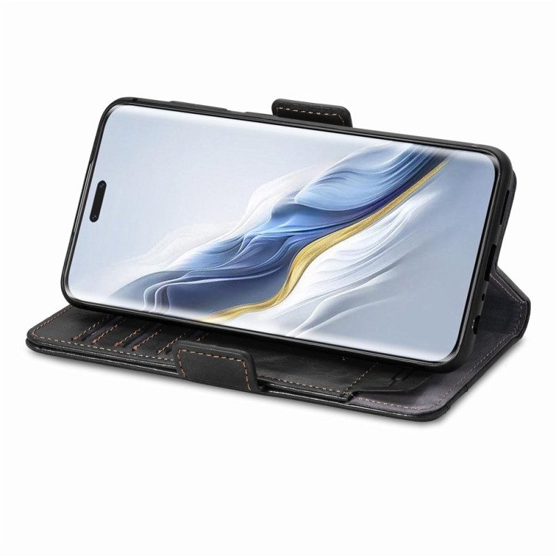 Flip Case Leren Honor Magic 6 Pro Caseneo Rfid-blokkering