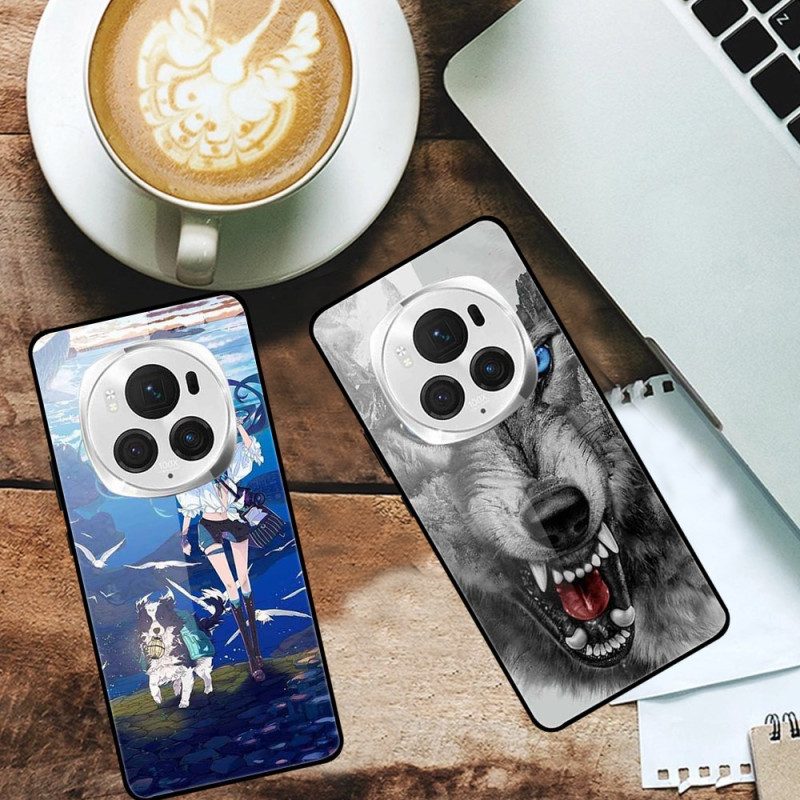 Hoesje Honor Magic 6 Pro Bergwolf Gehard Glas Bescherming Hoesje