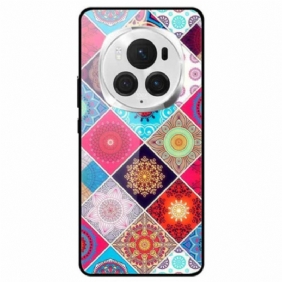 Hoesje Honor Magic 6 Pro Kleurrijke Bloemen Van Gehard Glas