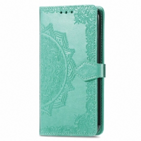 Leren Hoesje Honor Magic 6 Pro Barok Mandala Met Riempje Bescherming Hoesje