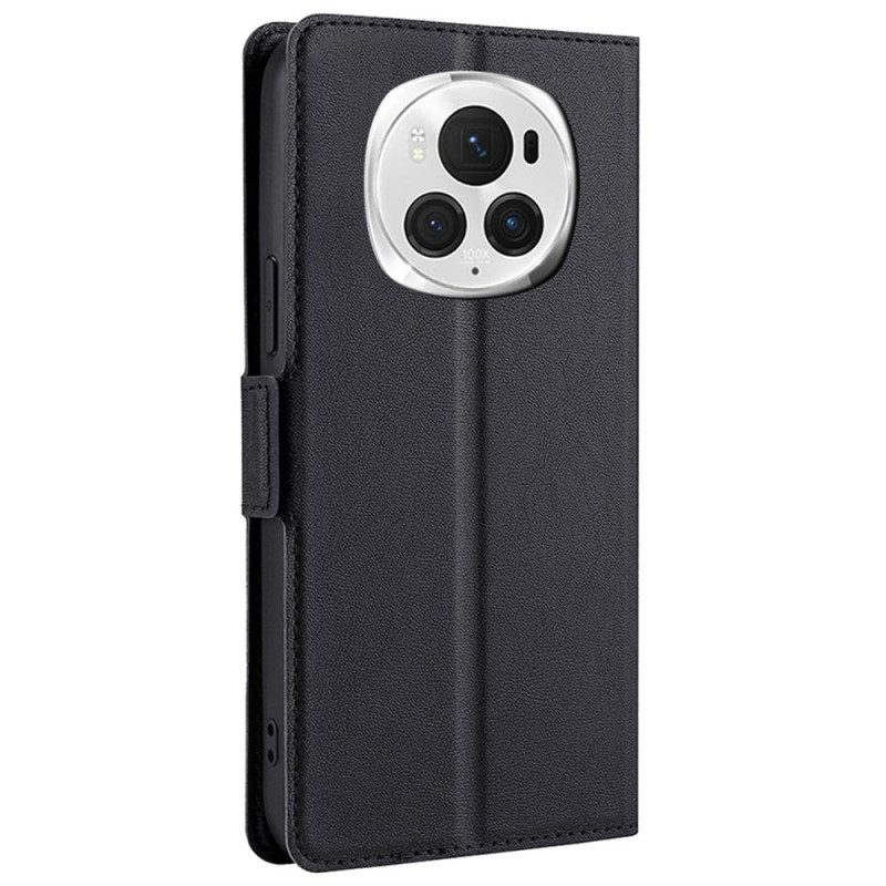 Leren Hoesje Honor Magic 6 Pro Finesse Dubbele Sluiting Bescherming Hoesje