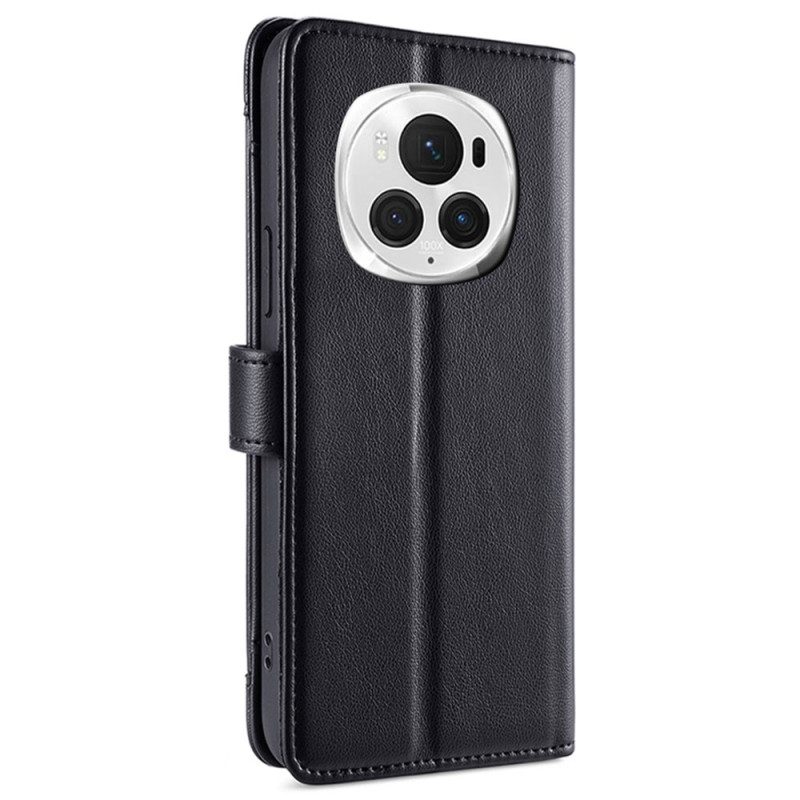 Leren Hoesje Voor Honor Magic 6 Pro Portemonnee Met Draagband En Schouderband