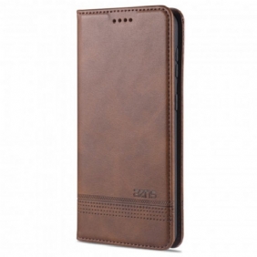 Bescherming Hoesje voor Samsung Galaxy S21 Ultra 5G Folio-hoesje Azns Leerstyling