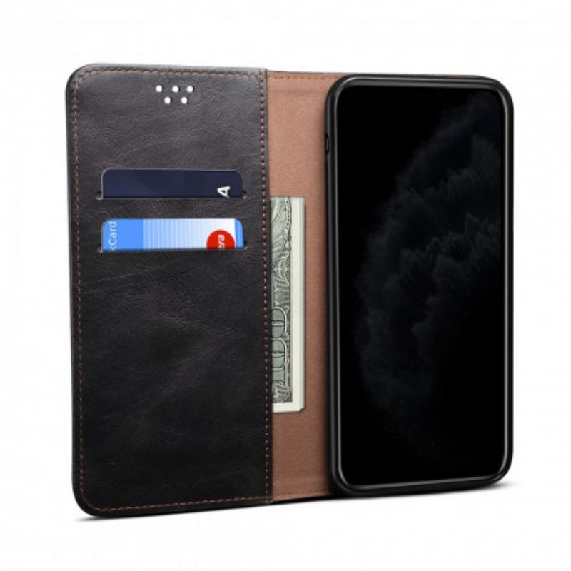 Bescherming Hoesje voor Samsung Galaxy S21 Ultra 5G Folio-hoesje Gewaxt Kunstleer