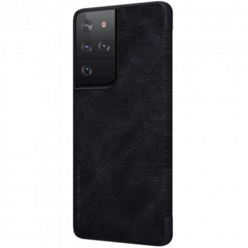 Bescherming Hoesje voor Samsung Galaxy S21 Ultra 5G Folio-hoesje Nillkin Qin-serie