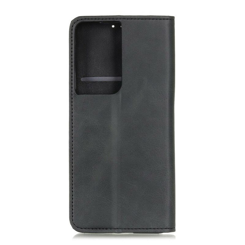 Bescherming Hoesje voor Samsung Galaxy S21 Ultra 5G Folio-hoesje Vintage Gespleten Leer