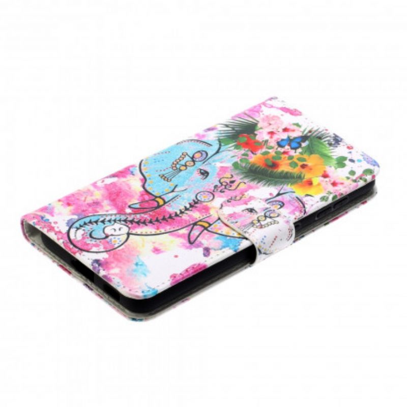 Flip Case voor Samsung Galaxy S21 Ultra 5G Koning Olifant