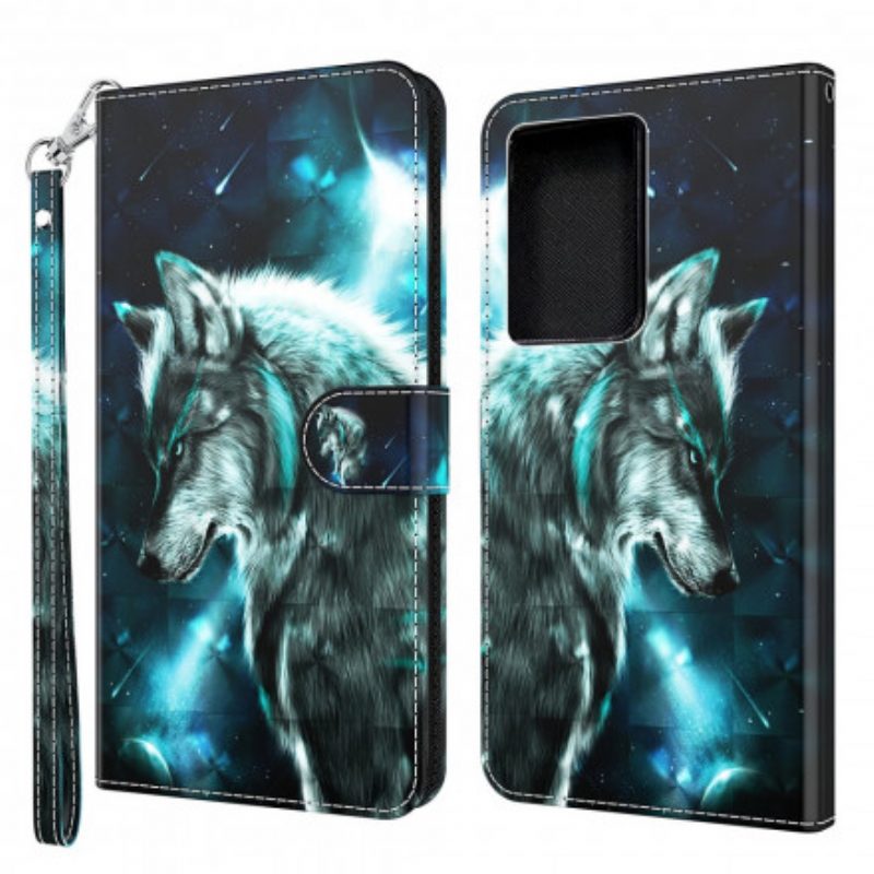 Flip Case voor Samsung Galaxy S21 Ultra 5G Majestueuze Wolf