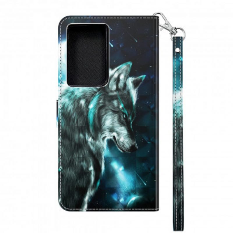 Flip Case voor Samsung Galaxy S21 Ultra 5G Majestueuze Wolf