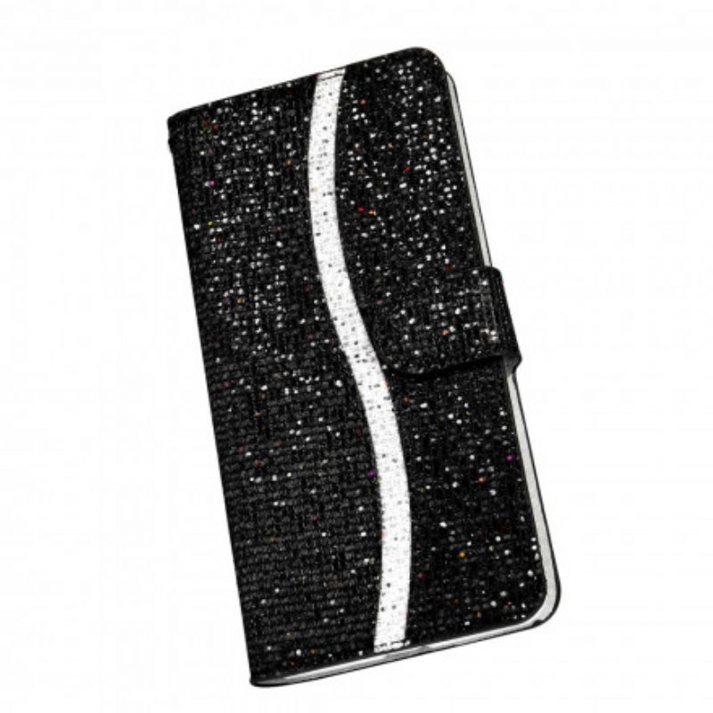 Flip Case voor Samsung Galaxy S21 Ultra 5G Pailletten S-ontwerp