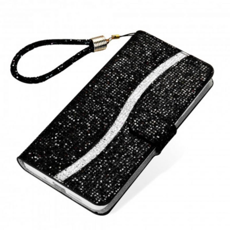 Flip Case voor Samsung Galaxy S21 Ultra 5G Pailletten S-ontwerp