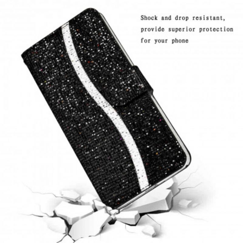 Flip Case voor Samsung Galaxy S21 Ultra 5G Pailletten S-ontwerp