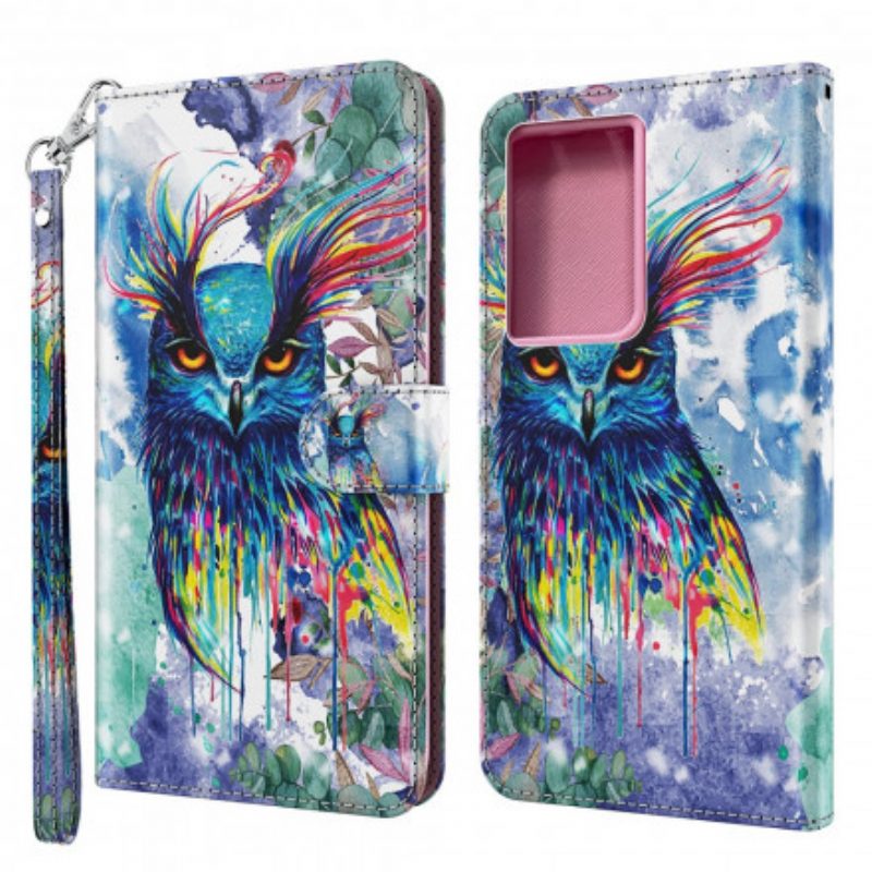 Folio-hoesje voor Samsung Galaxy S21 Ultra 5G Aquarel Vogel