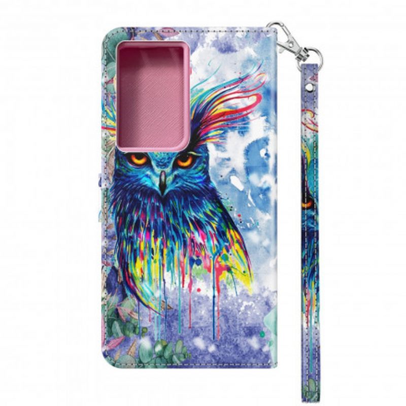 Folio-hoesje voor Samsung Galaxy S21 Ultra 5G Aquarel Vogel