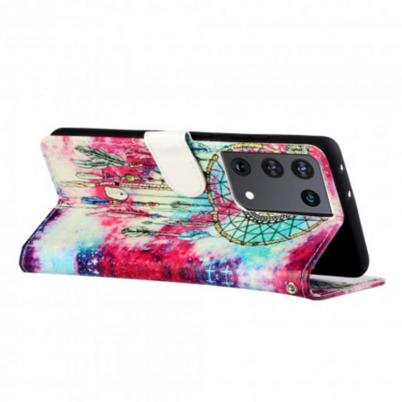 Folio-hoesje voor Samsung Galaxy S21 Ultra 5G De Dreamcatcher-stijl