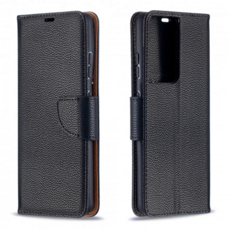 Folio-hoesje voor Samsung Galaxy S21 Ultra 5G Flip Case Lychee Rabat Schuin