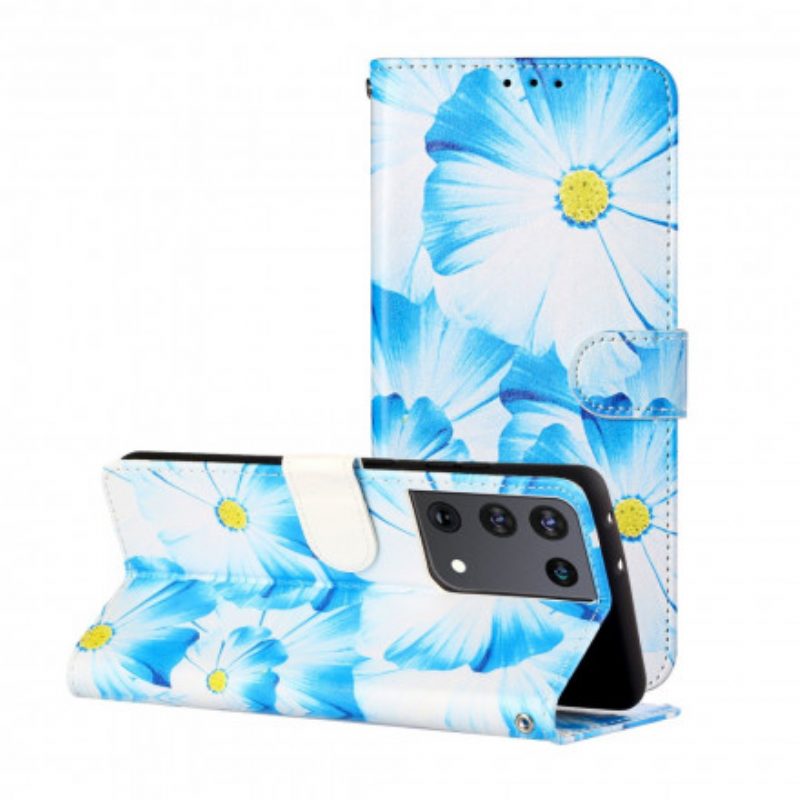 Folio-hoesje voor Samsung Galaxy S21 Ultra 5G Gekke Bloemen