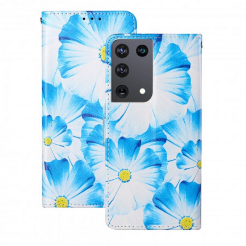 Folio-hoesje voor Samsung Galaxy S21 Ultra 5G Gekke Bloemen