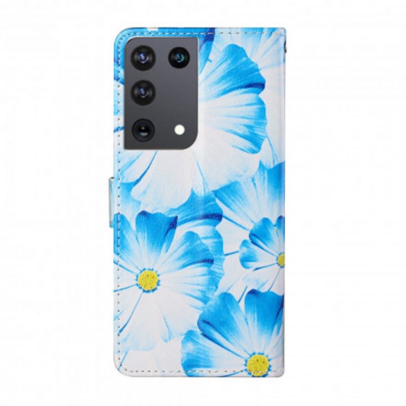 Folio-hoesje voor Samsung Galaxy S21 Ultra 5G Gekke Bloemen