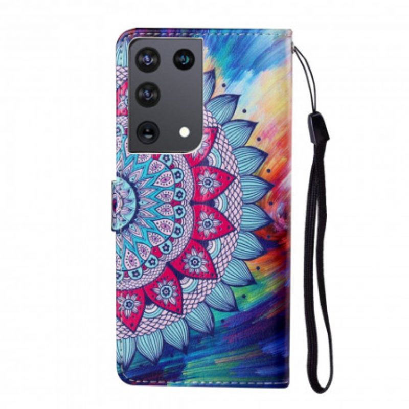 Folio-hoesje voor Samsung Galaxy S21 Ultra 5G Koning Mandala