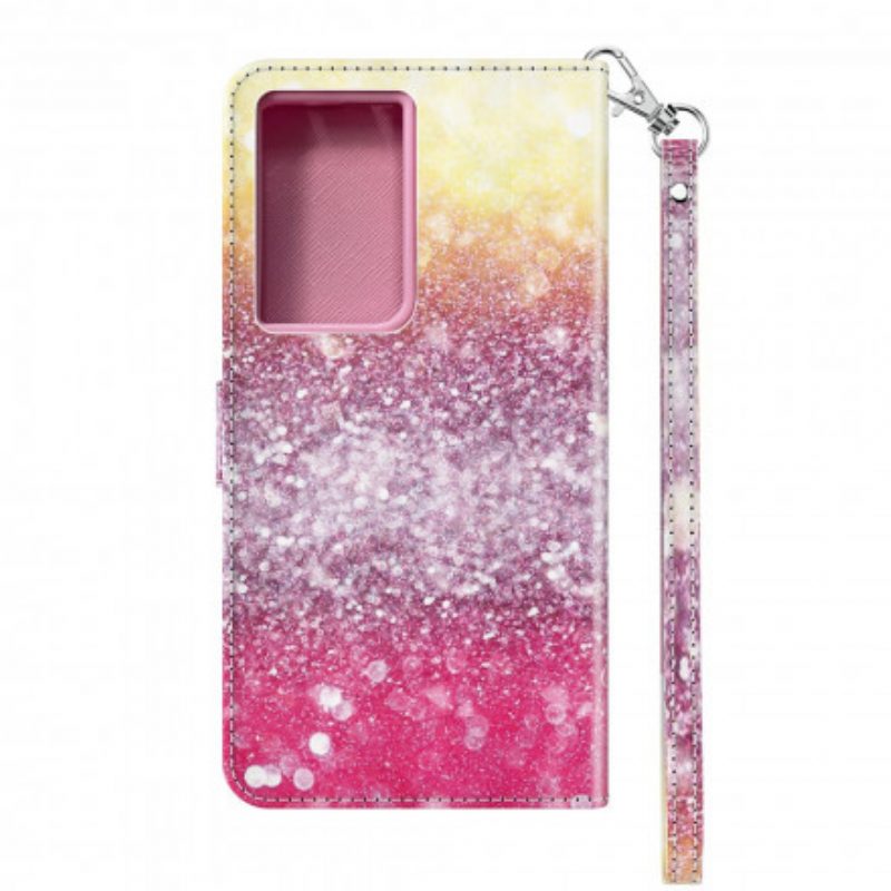 Folio-hoesje voor Samsung Galaxy S21 Ultra 5G Magenta Glitterverloop