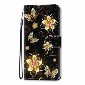 Folio-hoesje voor Samsung Galaxy S21 Ultra 5G Magische Bloemen