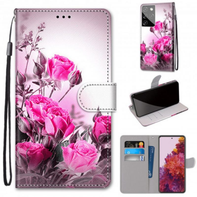 Folio-hoesje voor Samsung Galaxy S21 Ultra 5G Magische Bloemen