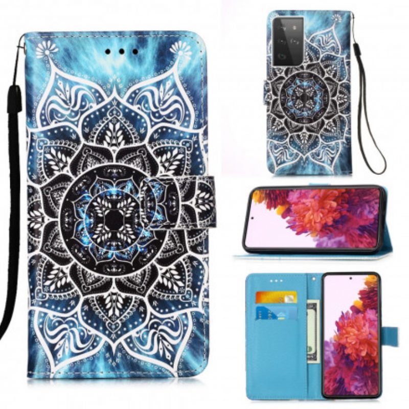 Folio-hoesje voor Samsung Galaxy S21 Ultra 5G Mandala In De Lucht