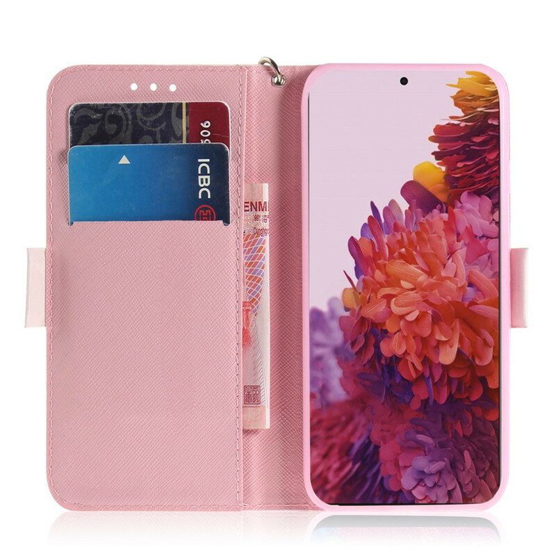 Folio-hoesje voor Samsung Galaxy S21 Ultra 5G Met Ketting Pompoen Met Bandjes