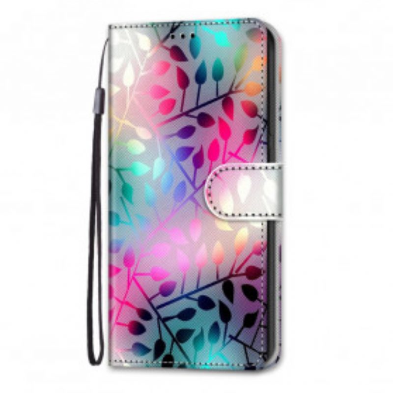 Folio-hoesje voor Samsung Galaxy S21 Ultra 5G Neonbladeren