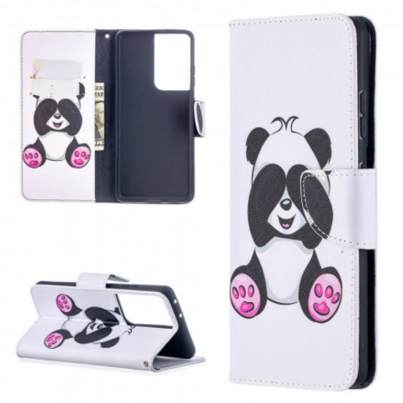 Folio-hoesje voor Samsung Galaxy S21 Ultra 5G Panda-plezier