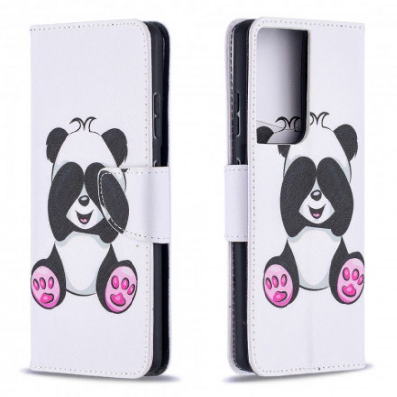 Folio-hoesje voor Samsung Galaxy S21 Ultra 5G Panda-plezier