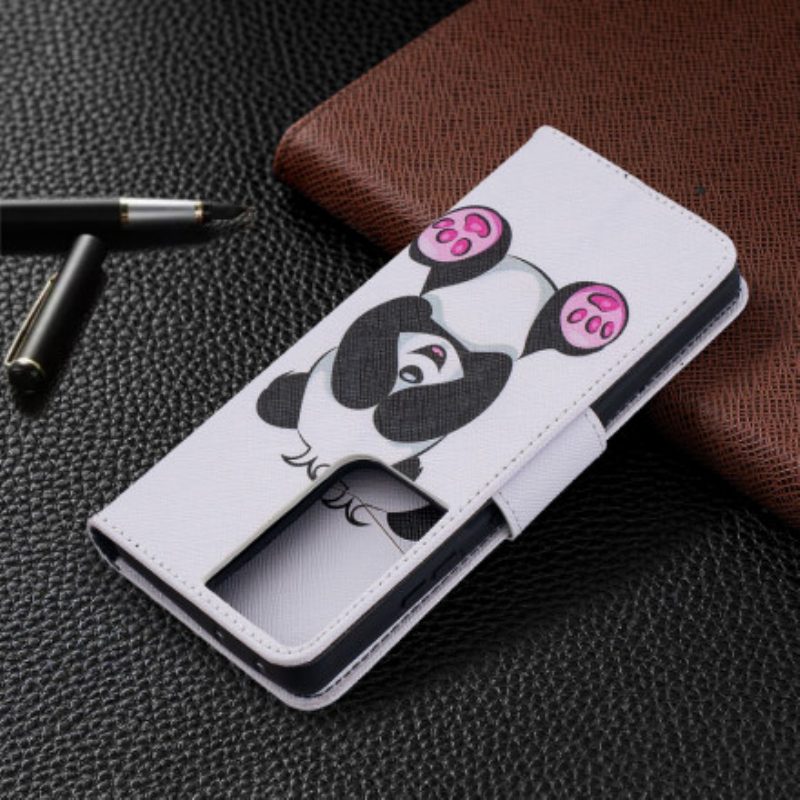 Folio-hoesje voor Samsung Galaxy S21 Ultra 5G Panda-plezier