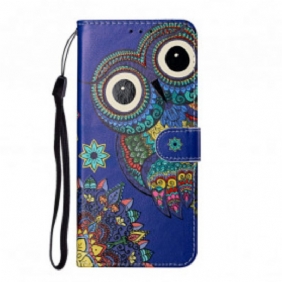 Folio-hoesje voor Samsung Galaxy S21 Ultra 5G Uil In Mandala