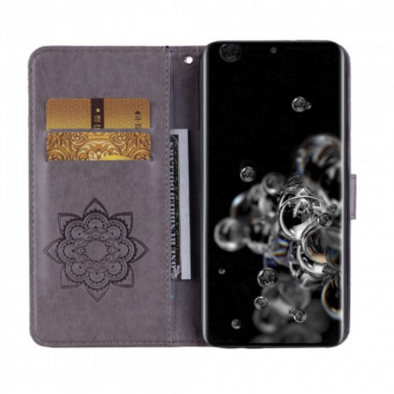 Folio-hoesje voor Samsung Galaxy S21 Ultra 5G Uil Mandala En Charme