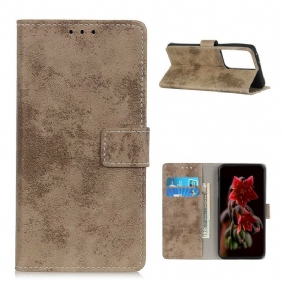 Folio-hoesje voor Samsung Galaxy S21 Ultra 5G Vintage Kunstleer