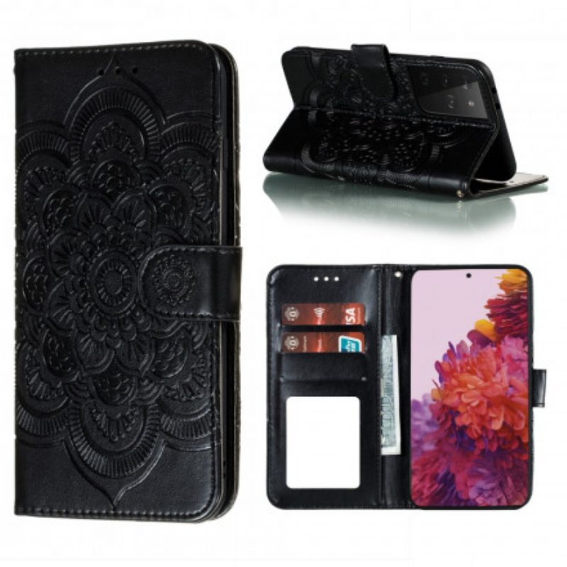 Folio-hoesje voor Samsung Galaxy S21 Ultra 5G Volledige Mandala