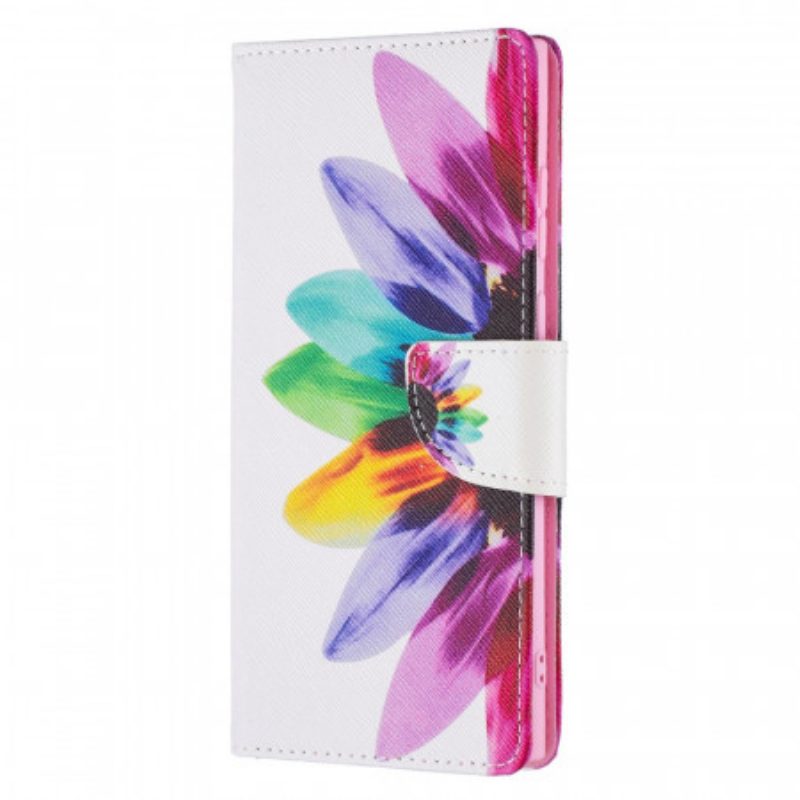 Folio-hoesje voor Samsung Galaxy S21 Ultra 5G Waterverf Bloem