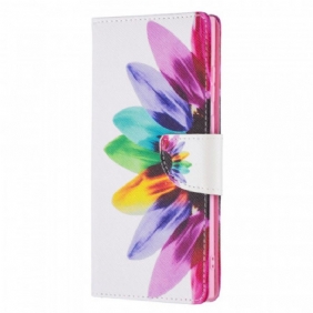 Folio-hoesje voor Samsung Galaxy S21 Ultra 5G Waterverf Bloem