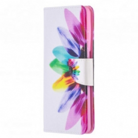 Folio-hoesje voor Samsung Galaxy S21 Ultra 5G Waterverf Bloem