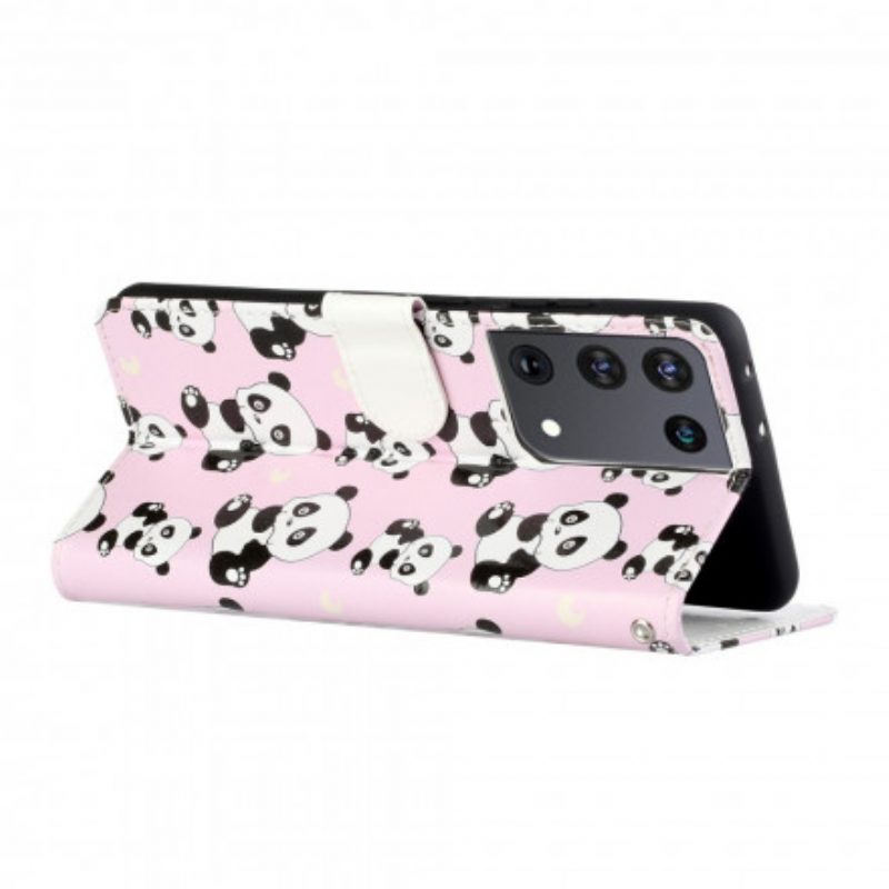 Folio-hoesje voor Samsung Galaxy S21 Ultra 5G Welke Panda's