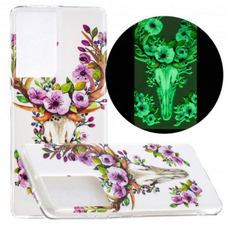 Hoesje voor Samsung Galaxy S21 Ultra 5G Fluorescerende Bloemenelanden