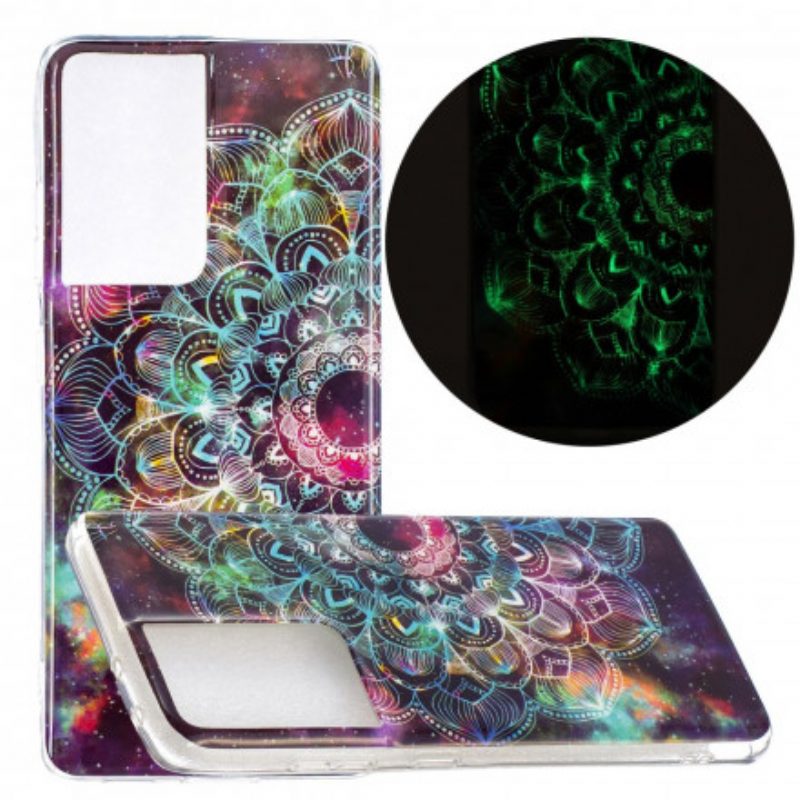 Hoesje voor Samsung Galaxy S21 Ultra 5G Fluorescerende Bloemenserie