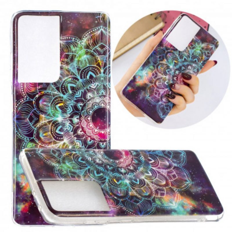 Hoesje voor Samsung Galaxy S21 Ultra 5G Fluorescerende Bloemenserie