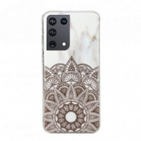 Hoesje voor Samsung Galaxy S21 Ultra 5G Gemarmerde Mandala